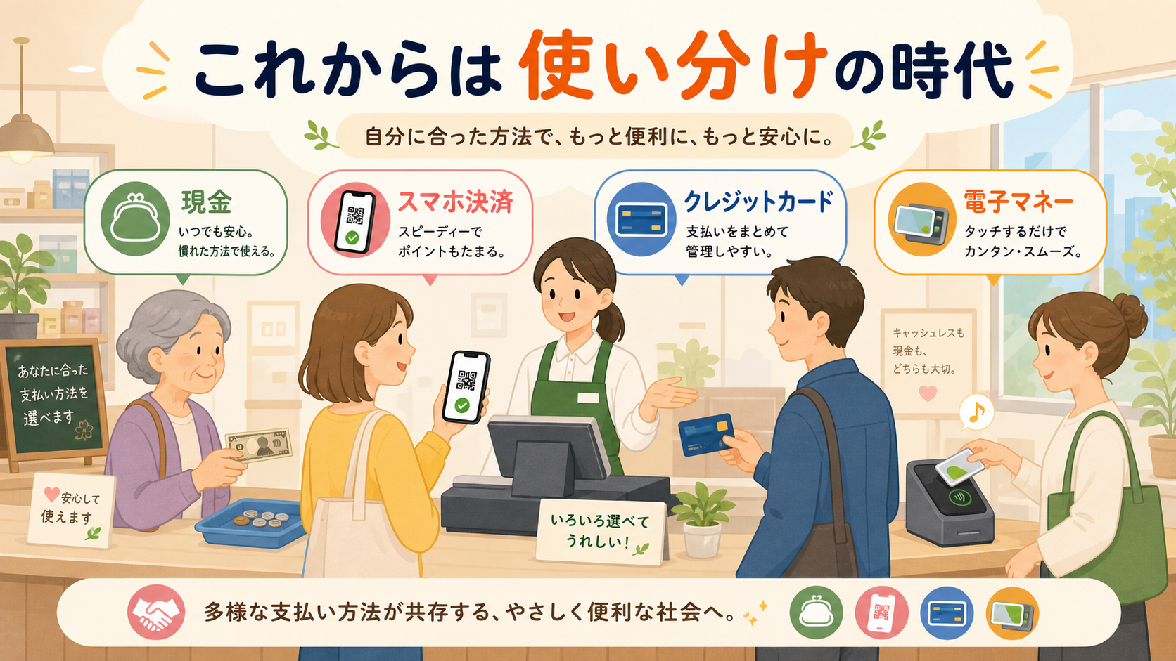 今後の日本の支払い方法の変化を表すまとめ画像
